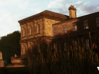 Modular English Mansion Environment Low-poly 3D model