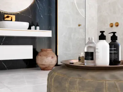 Bathroom Scene with Multi texture- Render Ready 3D model