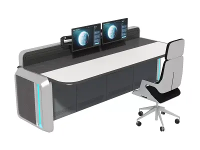 Control Room Desk 11 3D model