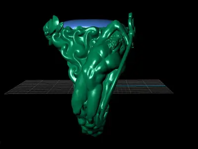 Poseidon and Mermaid ring 3D print model