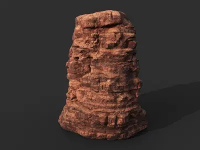 Low poly Sandstone Canyon Cliff 210223 Low-poly 3D model