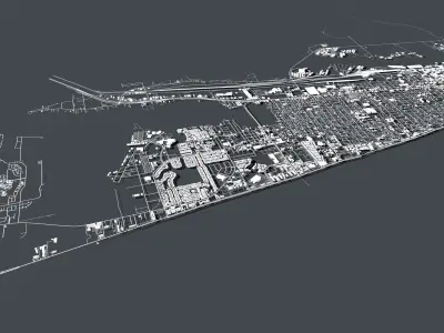 Cityscape Galveston USA 3D model
