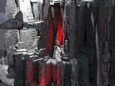 Sci-Fi dark Platforms Decepticon  base  3D model