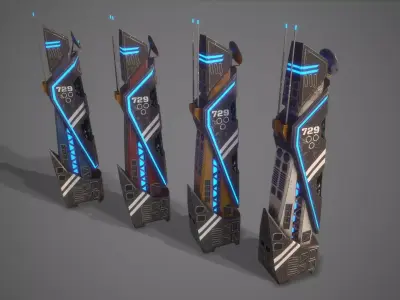 Sci-Fi Building-09 Low-poly 3D model