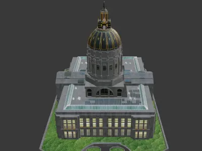San Francisco City Hall  Low-poly 3D model
