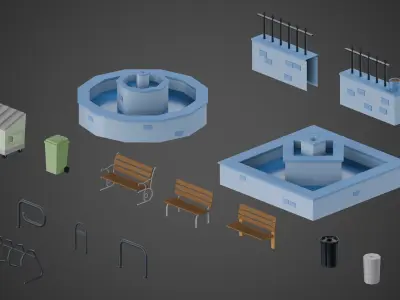 ParkProps Low-poly 3D model