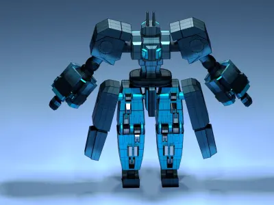 Futuristic Cybernetic Robot -  Low-poly 3D model