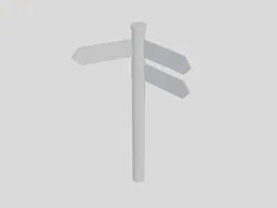Basic Wayfinding Sign Board - Geometry Only No Textures 3D model