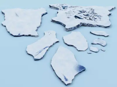 Iceberg ice floe cartoon 3D model