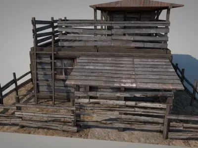 Anatolian Village Shack 2 Low-poly 3D model