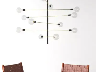 Christopher 12 - Light Sputnik Modern Linear Chandelier 3D model