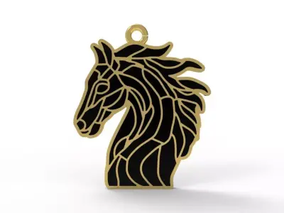 Horse Head Enamel Pendant 3D print model