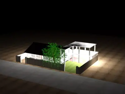 3D Home house at night 3D model