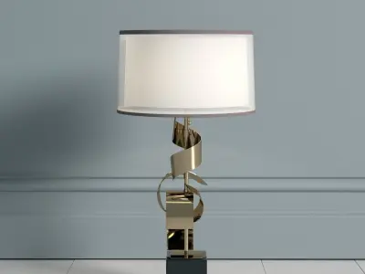 John Richard Brass Curls Lamp 3D model