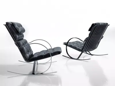 Gongolo pair of rocking chairs 3D model