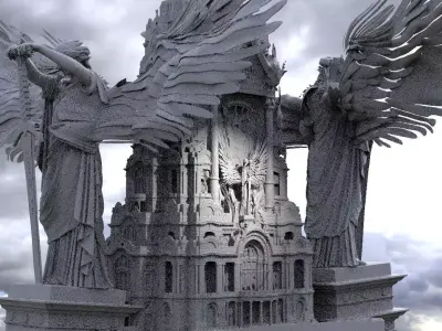 Tower of Heaven with Angels 3D model
