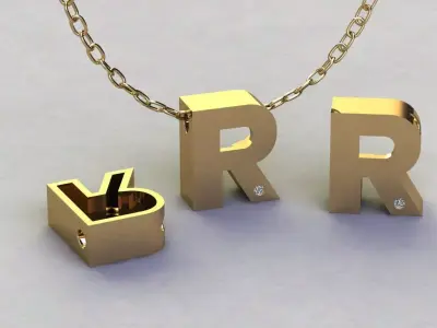 Alphabet R Pendant  3D print model