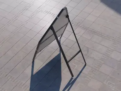 Men At Work On Slip Road Triangular Road Sign Low-poly 3D model