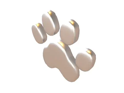 Dog Paw Print v1 004 Low-poly 3D model