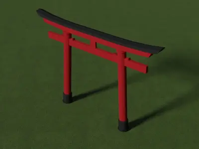 Shrine Torii Gates Low Poly Pack Free low-poly 3D model