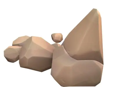 Cartoon rock Low-poly 3D model