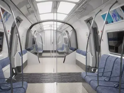 Sci Fi Subway Low-poly 3D model