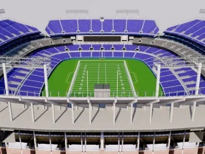 MT Bank Stadium - Baltimore Low-poly 3D model