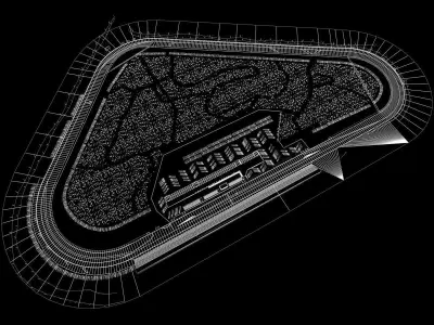 Pocono Raceway Game Ready Low-poly 3D model