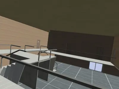 Tribunal house with two windows and roof Low-poly 3D model