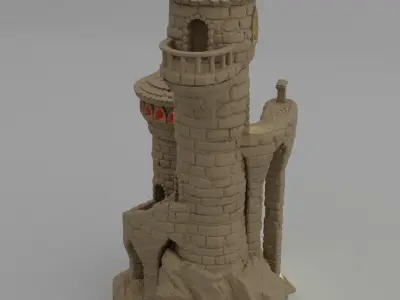 Small Magician Tower Tabletop Terrain 28 mm 3D print model