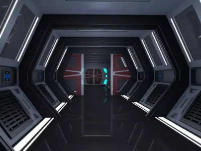 Sci Fi Corridor 3D model 16