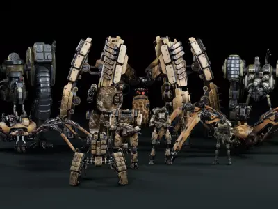 Super Bot pack Vol3 3D Model Collection