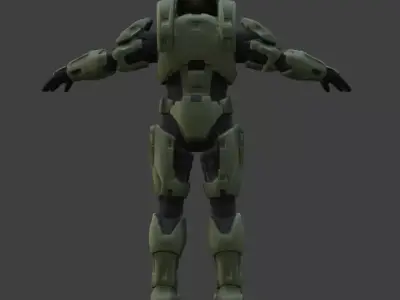 Halo game sci fi character low poly Low-poly 3D model