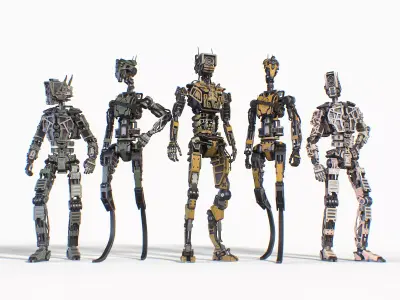 Military and industrial gameready robots pack