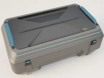 Cycber crate hardsurface 3d model Low-poly 3D model