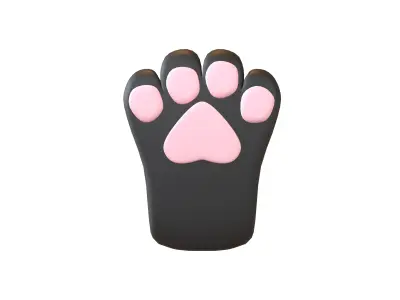 Cat Paw Glove v1 001 Low-poly 3D model