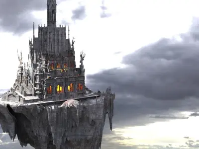 Floating Palace medieval 3D model