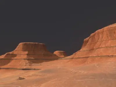 PBR Desert Landscape  Low-poly 3D model and printable stl Low-poly 3D model