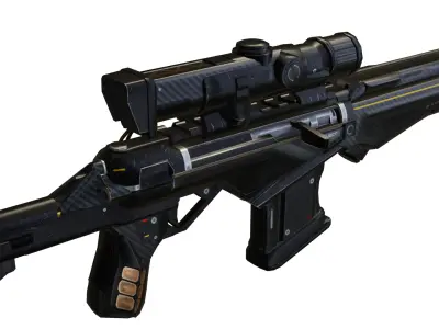 SCI-FI Sniper Rifle Low-poly 3D model