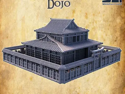 Samurai Dojo Tabletop Terrain 28 mm 3D print model