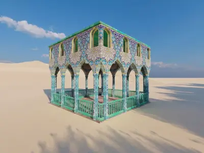 Mosque sitting arches 3D model