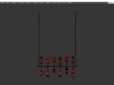 FLUXUS BRONZED CHANDELIER Low-poly 3D model