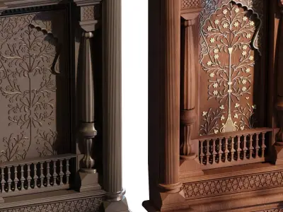  islamic morocco plaster wall 943 Low-poly 3D model