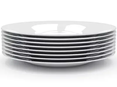 Plate stack of plates Low-poly 3D model