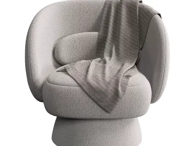 Saboor MINIMORE Modern Style Swivel Accent Chair 3D model