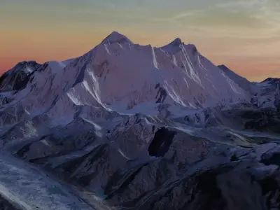 Mount Everest at Dawn Landscape 3D model