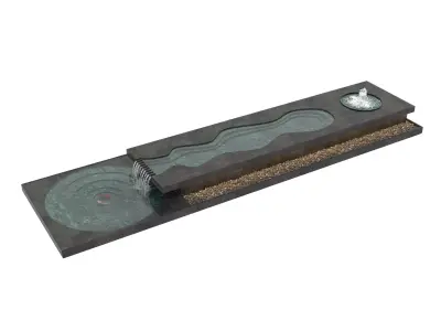 Waterfall Fountains modern Landscape 07 3D model