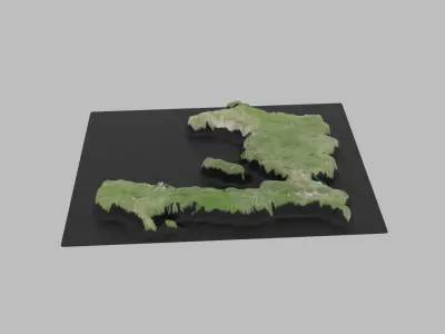 Haiti Map Country Low-poly 3D model