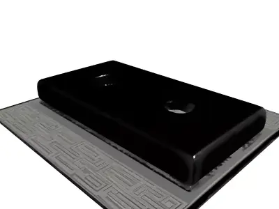 Modern Metal Door Handle Escutcheon Plate Low-poly 3D model