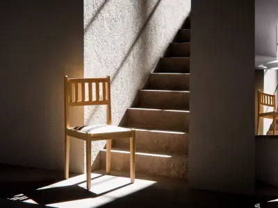 Minimal Chair at Stair Base 3D model